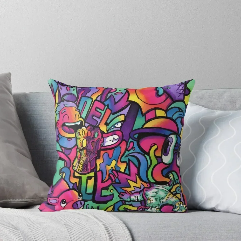 C H A M E L E O N // Copic Marker Doodle Throw Pillow Sofa Covers Throw Pillow Covers pillow