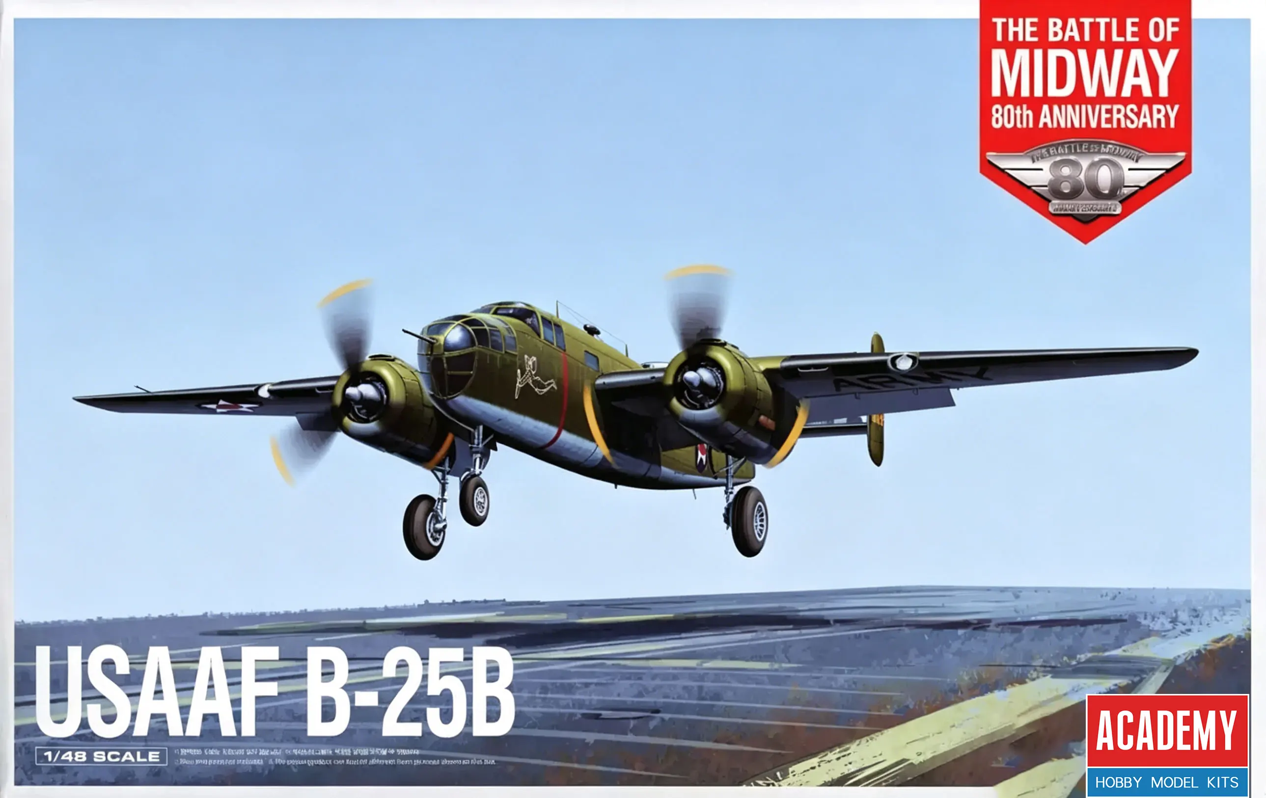 

Наборы для сборки моделей Academy 12336 USAAF B-25B, посвященные 80-летию битвы при Мидуэй, масштаб 1/48