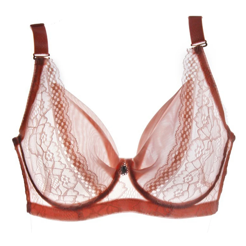 Transparente ultra dünne Spitze Bra lette sexy Super Push-up-BH für Frauen plus Größe 75-100 bcd Unterwäsche Büstenhalter Dessous intimates