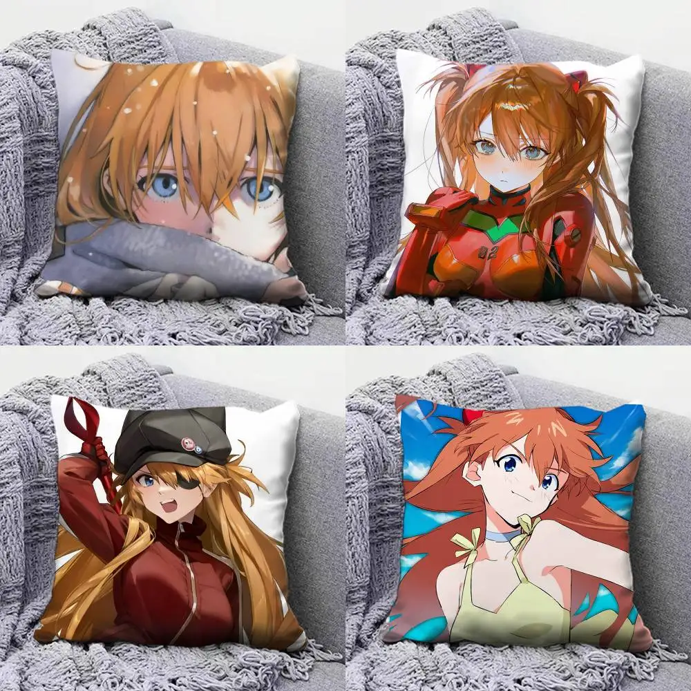 Asuka Langley Soryu Asuka Anime Girl  Home Sofa Cushion Covers and Aecorative Custom Pillow Covers