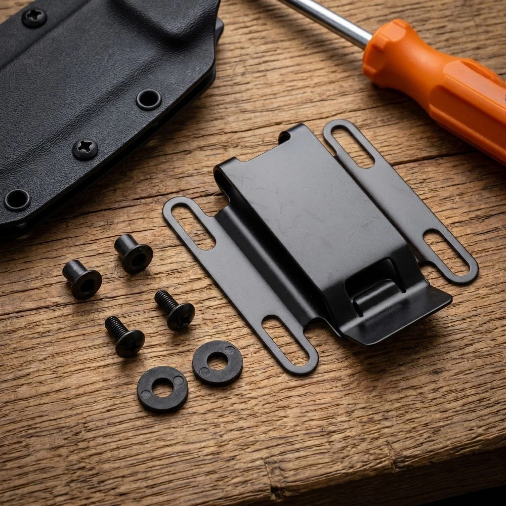 Multi-functional Stainless Steel Waist Belt Clip K Sheath Back Clip with Screw Accessories Used for Waist Carrying Kydex Sheath