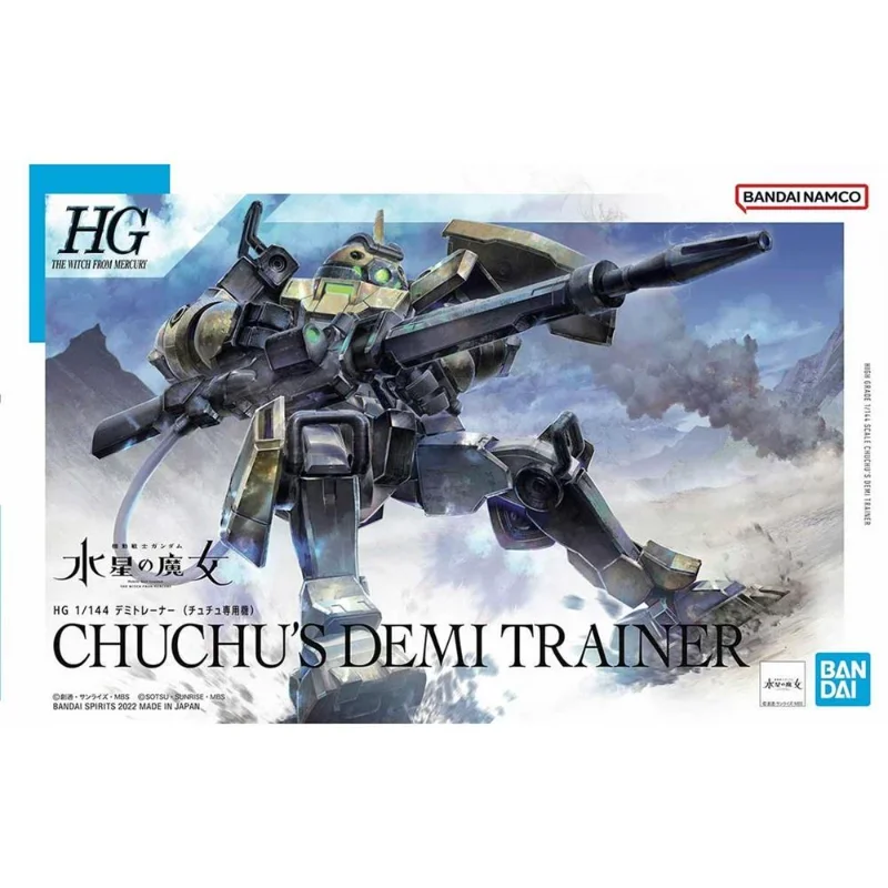 Bandai asli Gundam Model Kit Anime Figure HG The penyihir dari merkuri CHUCHUS DEMI pelatih figur aksi hadiah mainan untuk anak-anak