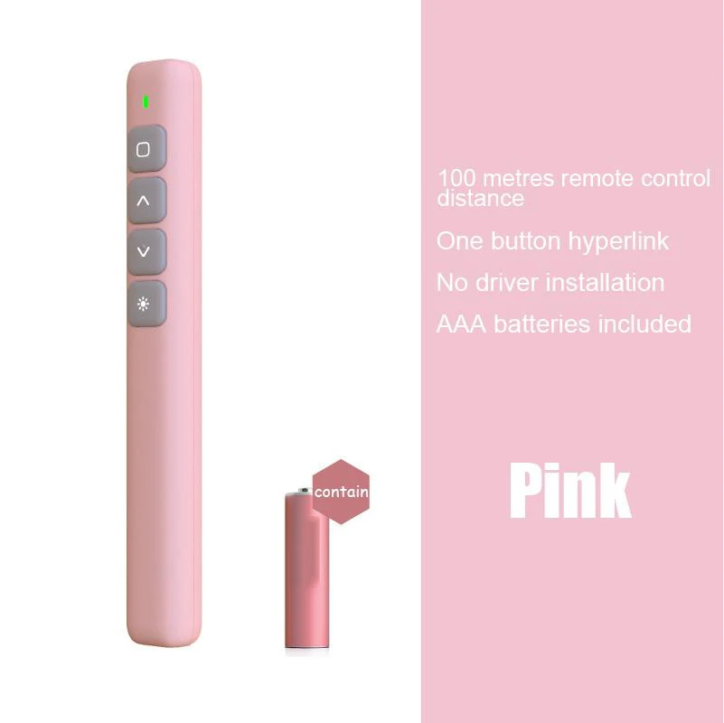 Penna a vibrazione laser PPT Clicker per presentazioni wireless da 2,4 GHz Penna a vibrazione PPT per telecomando per presentazioni con proiettore per insegnamento in ufficio