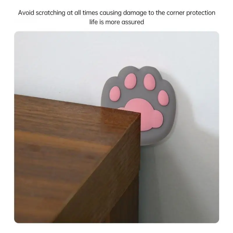 Cute Cat Claw Silicone Door Stopper Crash Pad Wall Protector Decorative Door Stops Handle Bumper Guard Anti-slip Shockproof