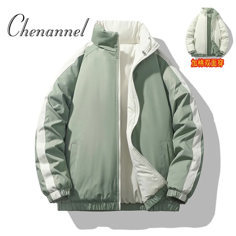 الشتاء الرجال الحشو معطف جديد عادية بلون التزلج في الهواء الطلق Coldproof وسادة مبطنة الكلاسيكية مقنعين السترات عكسها