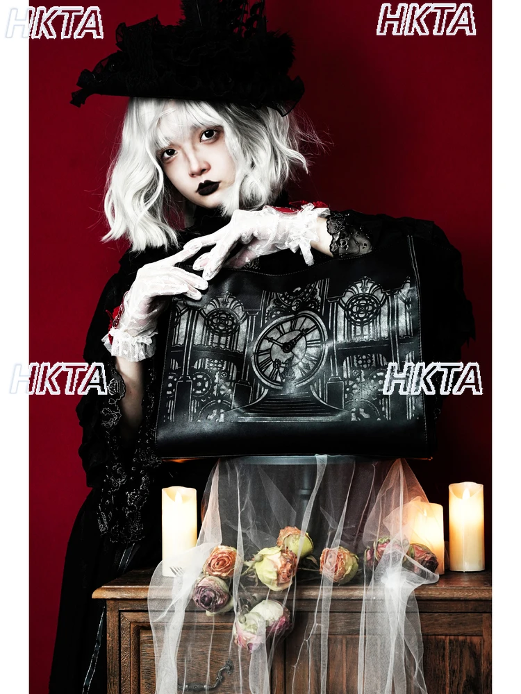 

Новейшая готическая субкультура, темная сумка в стиле Лолиты Y2k, большая вместительная сумка-тоут, женские осенне-зимние квадратные черные сумки, женские рюкзаки