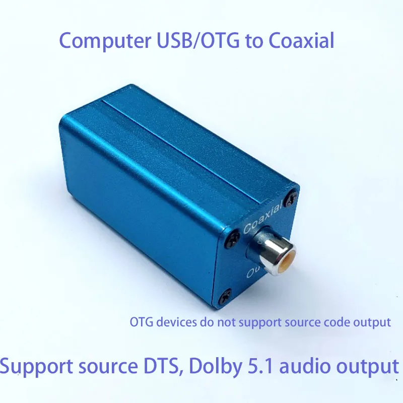 Audio Decoder USB External Sound Card OTG USB To SPDIF Digital Coaxial Optical Fiber  DAC Source DTS Dolby 5.1 AC3 Amplifier