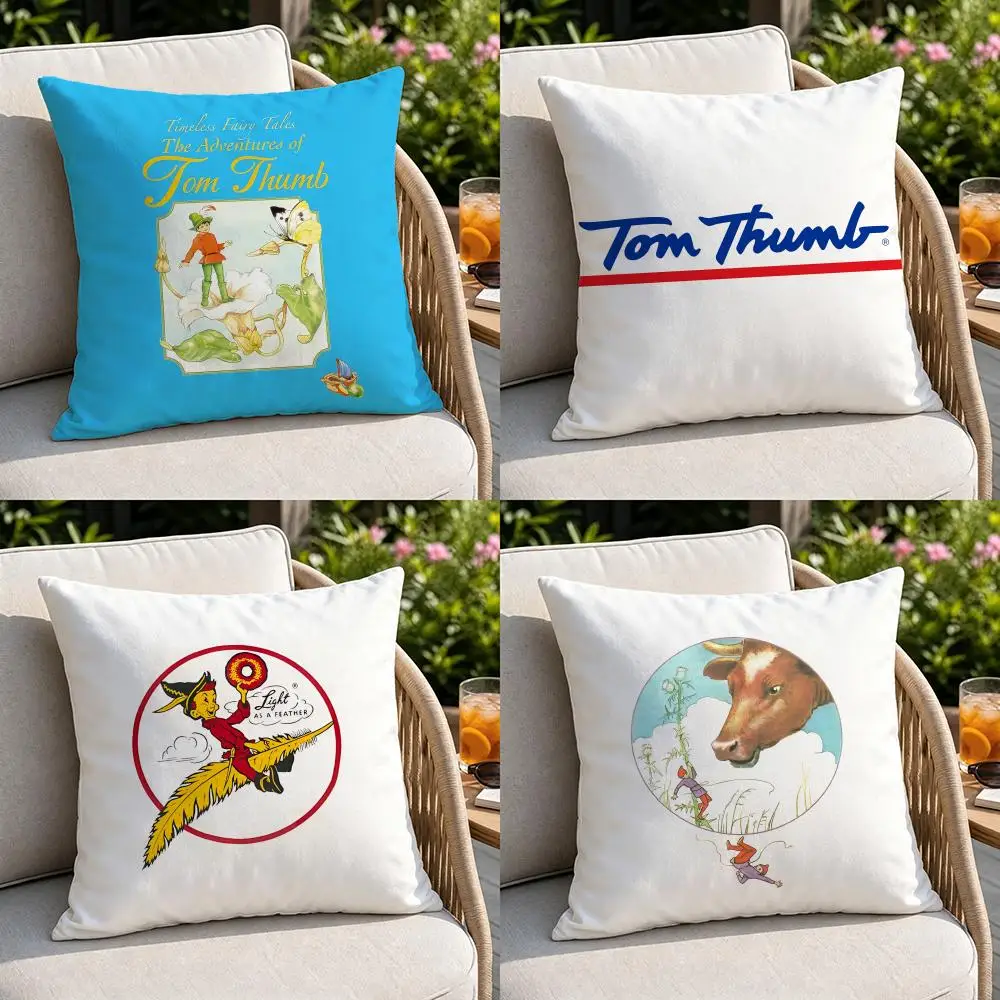 IP-Tom ThumbS Cushion Cover Soft Square Throw Pillow Covers Set for Sofa Bedroom Car Home Decoration