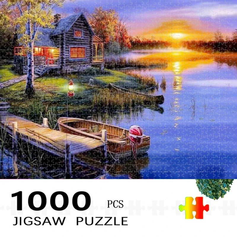 

Best Selling Collection Jigsaw Puzzle 1000 Pieces House Landscape Puzzle Home Decor for Adults Game Family Fun Educational Toys