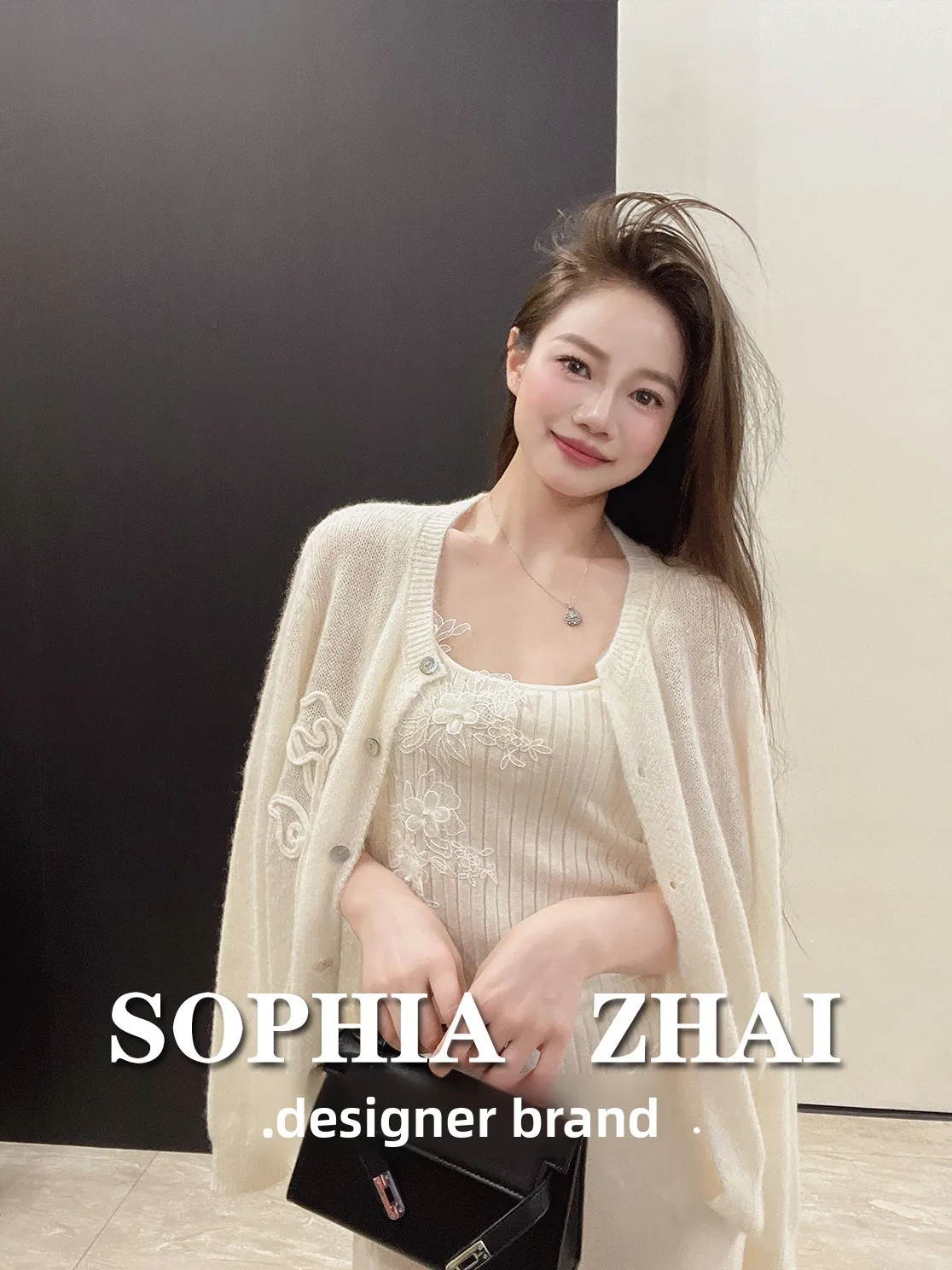 

Высококачественный вязаный кардиган из шерсти альпаки, женский свитер с тяжелой вышивкой, 3D дизайн, мягкий цветочный дизайн, свободная посадка для поездок на работу