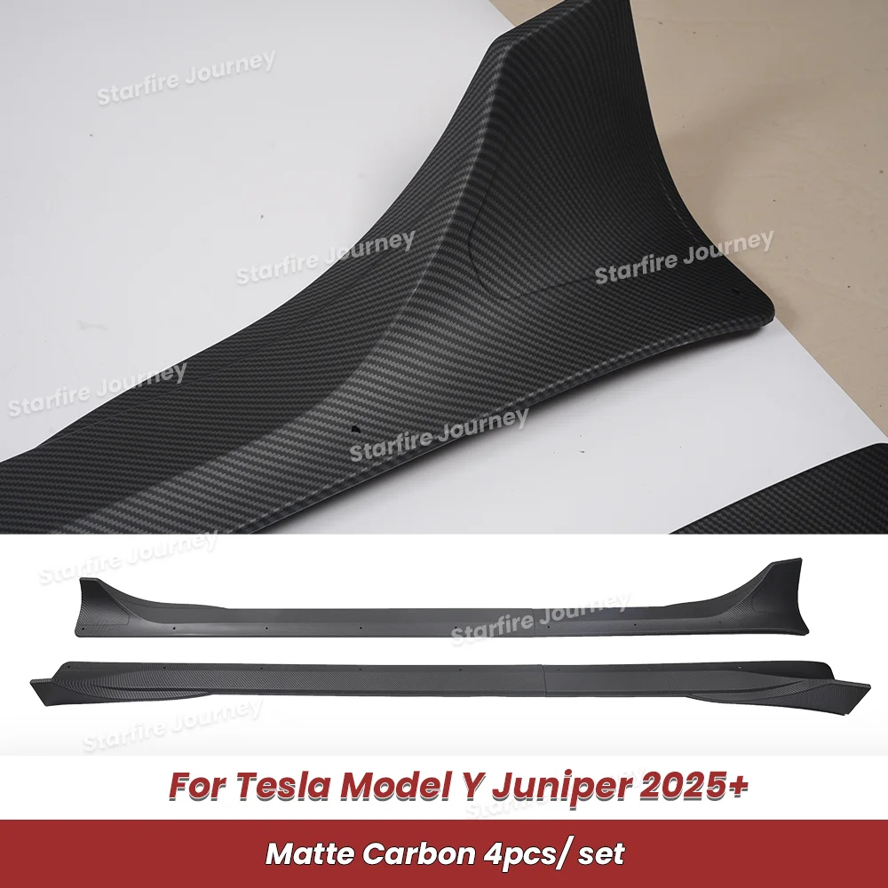 Compatibel voor Tesla Model Y Junipe Model 3 Y 2017-2025 Side Rok Extensions Splitters 4 STUKS Set ABS Plastic Glossy Fit Oorsprong