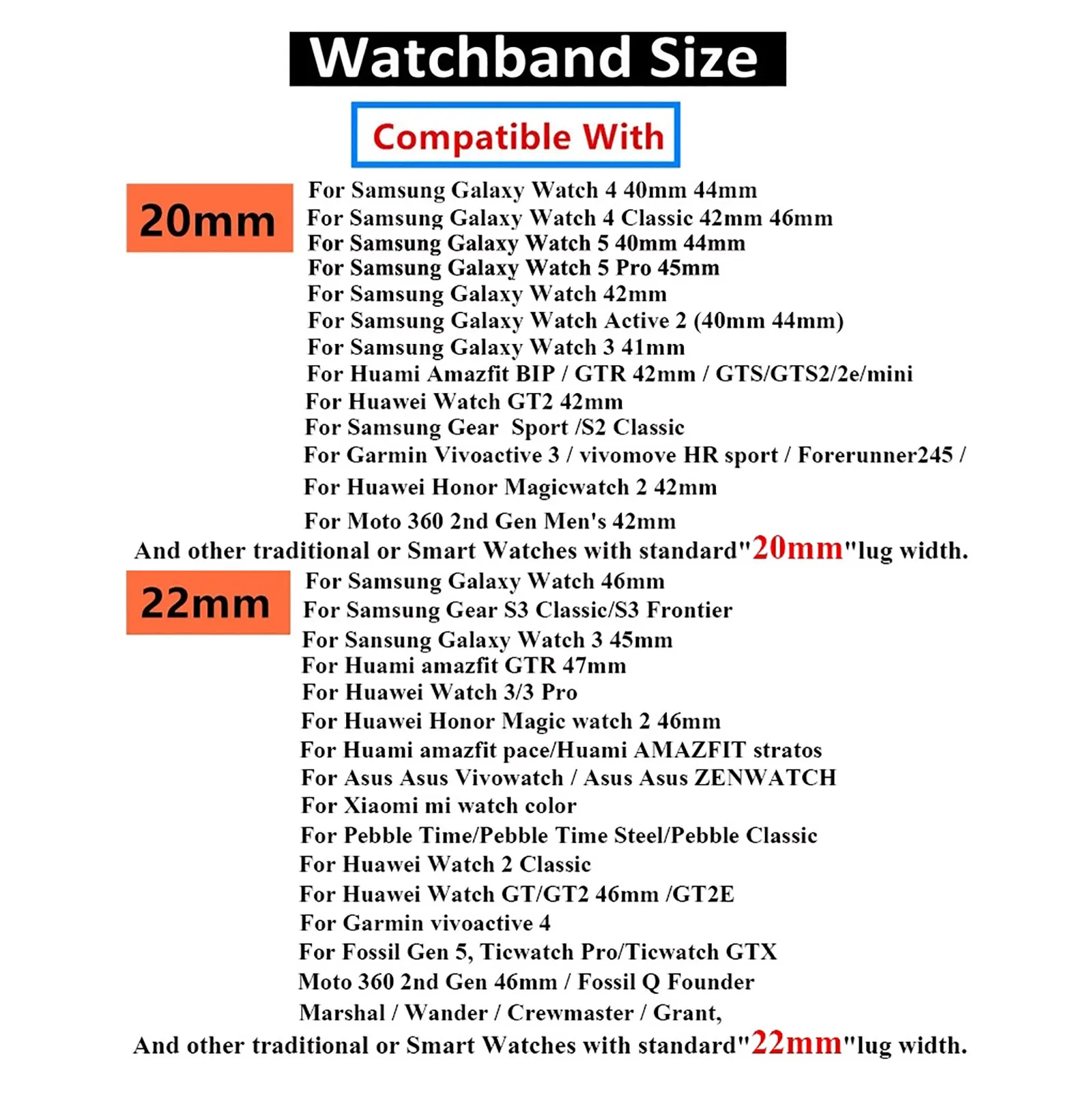 Metal Strap for Samsung Galaxy Watch 3 4 5 Pro Gear Huawei GT 3 2 Amazfit GTR Stainless Steel Bracelet Wristband 20mm 22mm Band