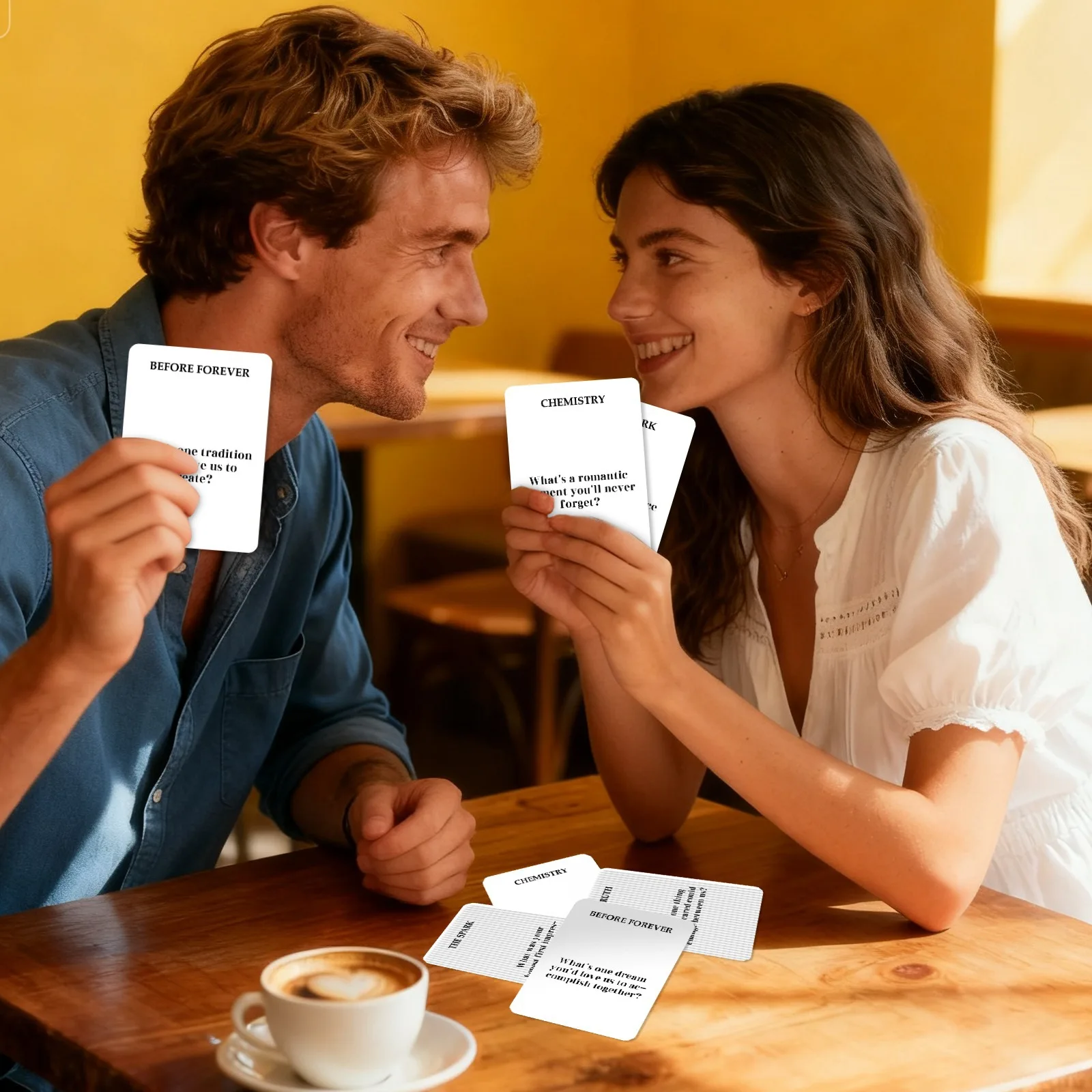 50Pcs Romantic Couple Communication Question Cards Fun Dating Interactive Cards for Husband Wife To Strengthen Emotional Bond