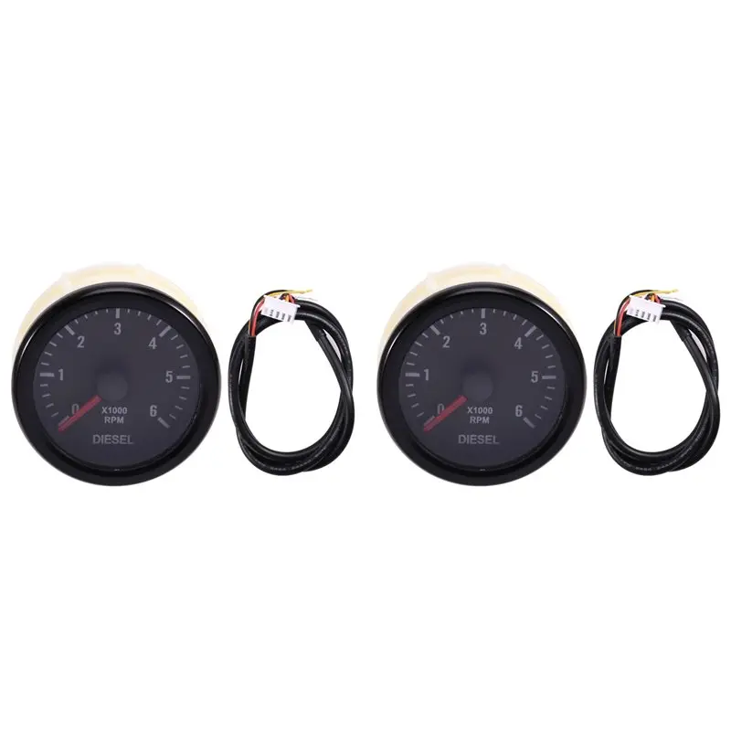 

2 шт. 52 мм 0-6000 об/мин (на приборной панели) электрический тахометр для дизельного двигателя