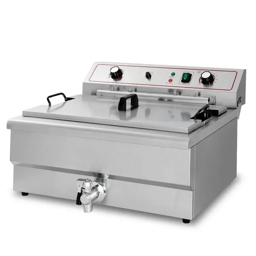 CE Commercial Big 25L Countertop Stainless Steel Chicken Turkey Donut Corn Dog Machine Industrial Deep Fryer