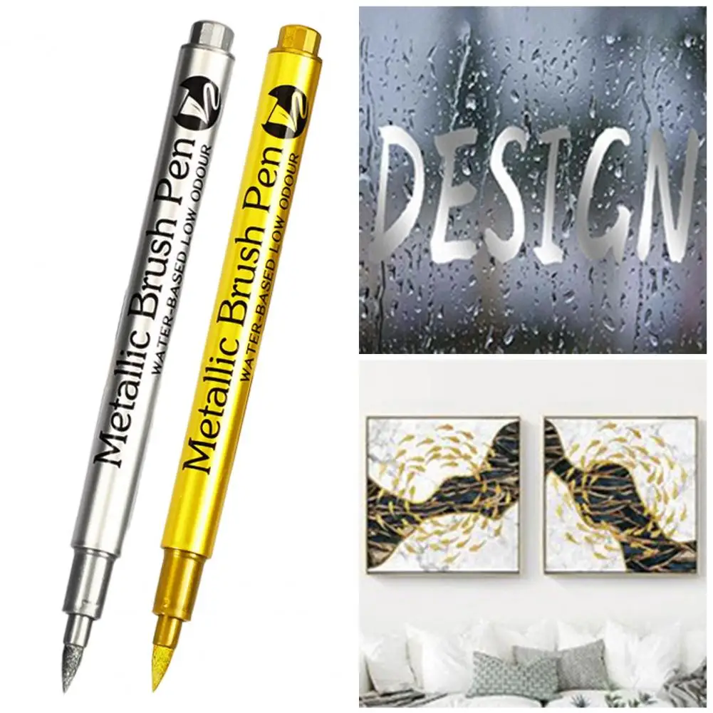 Creative Marker Pen  Waterproof Bright Color Paint Marker  Golden Silver Color Graffiti Marker