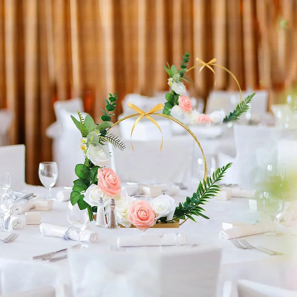 

Desktop Decoration Wreath Diy Metal Floral Hoop For Wedding Party Craft Centerpiece Hoop Ring Table Garland Decor