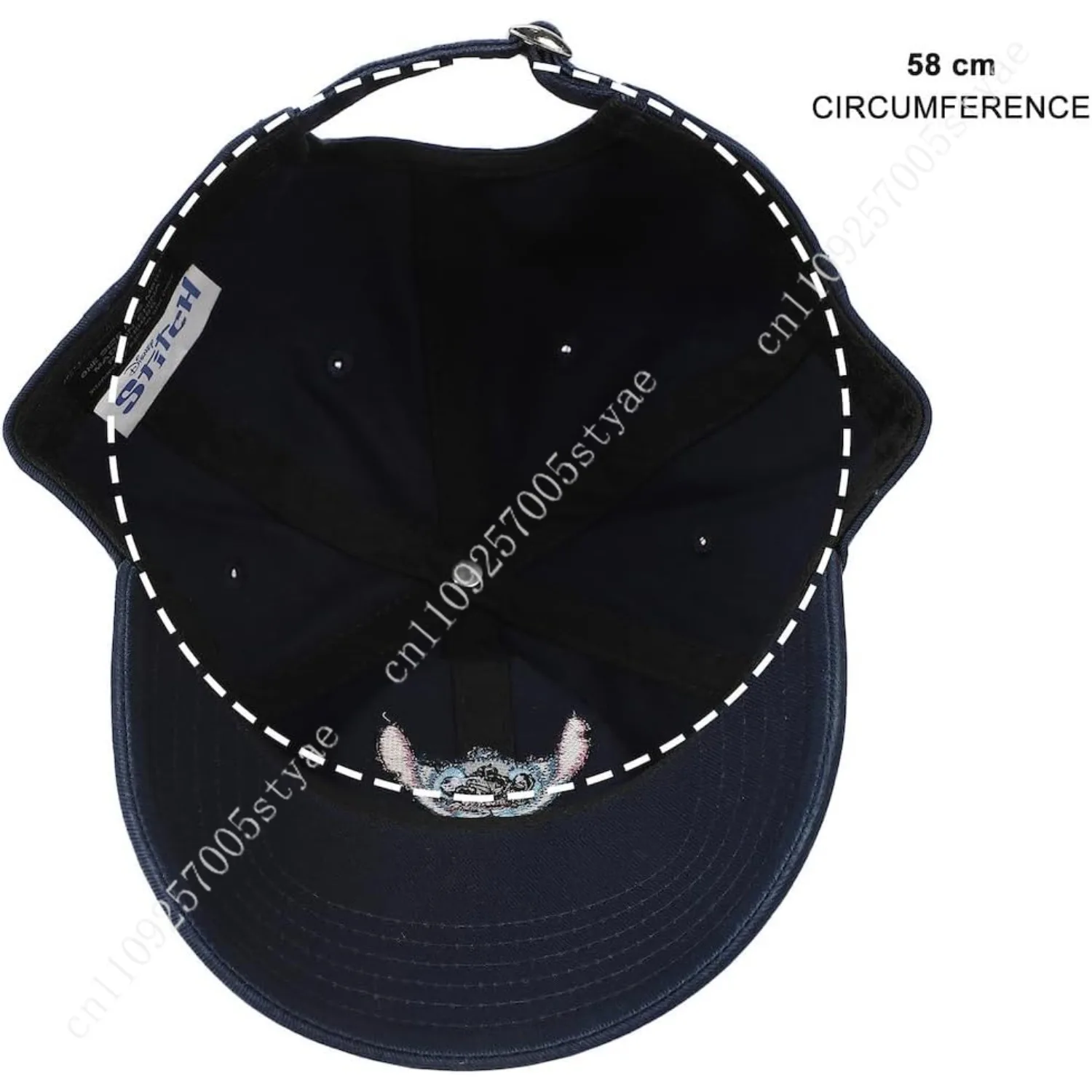 Disney Stitch Embroidered Character Art Blue Unstructured Baseball Cap