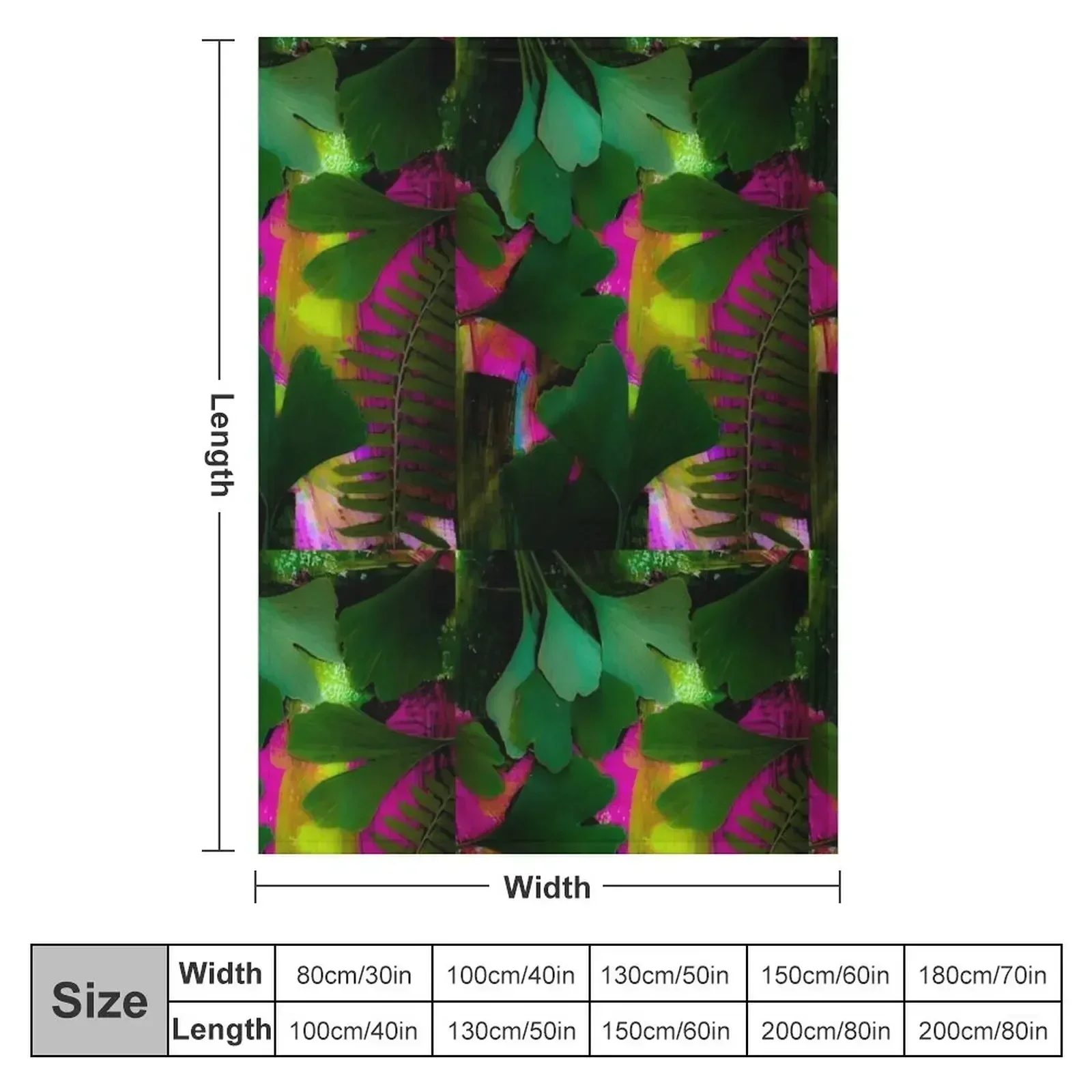 Enchanted Botanical Gingko Fern Dream Throw Blanket Soft Plush Plaid Heavy Travel Luxury Blankets