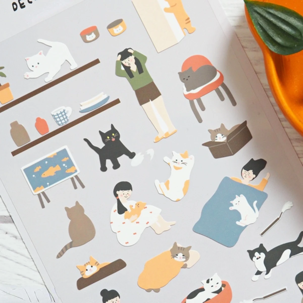 Korean Import Suatelier Cat Have Staff Owner Paper Stickers Scrapbooking Diy Journal Stationery Sticker Deco School Supply