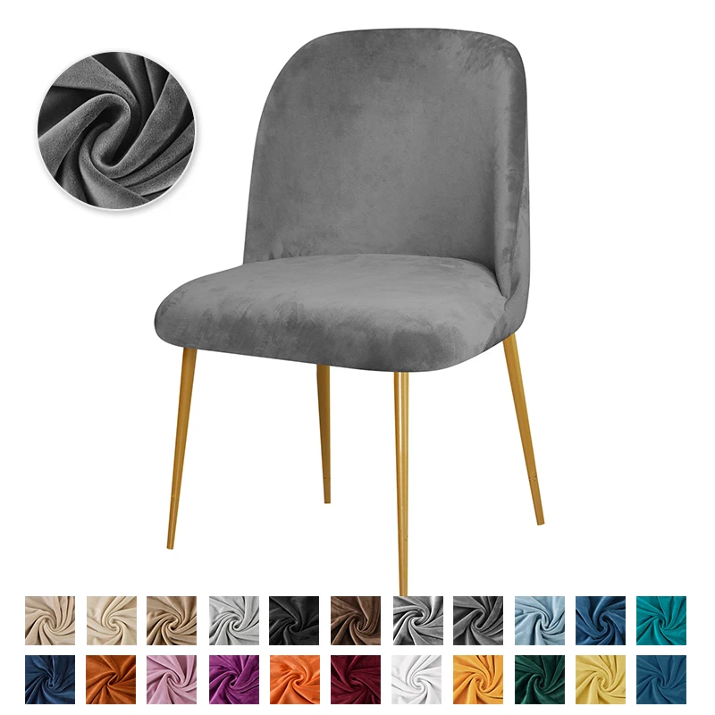 Soft Velvet Duckbill Chair Covers Makeup Accent Low Back Dinning Chair Slipcover Elastic Small Seat Covers Home Decor Hotel 1PC