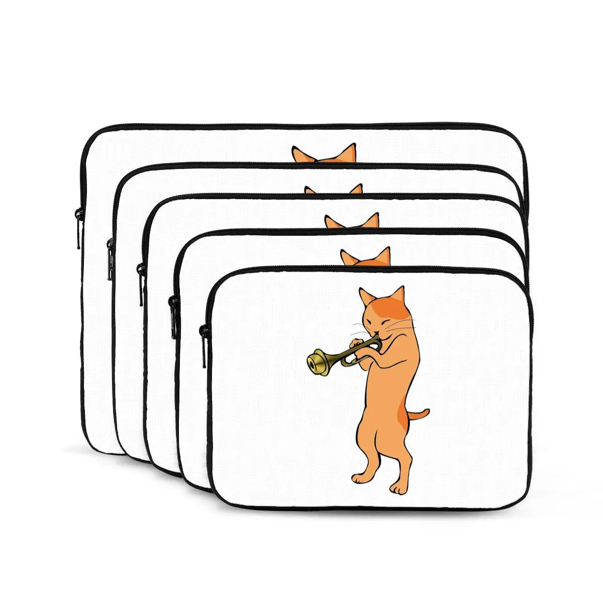 

Music Lover Cat Playing Trumpet Notebook Laptop Bag Case Pouch For Macbook Air Pro Tablet Shockproof Case Bag