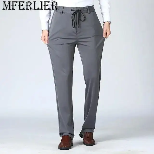 

Men Pants Big Size 10XL High Waist Sports Casual Pants Stretchy Fabric Long Pants Trousers