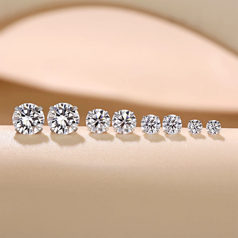 LinkerLove 1CT Moissanite Stud Earrings for Women S925 Silver Gold Plated Diamond Earrings Hypoallergenic Jewelry Birthday Gift