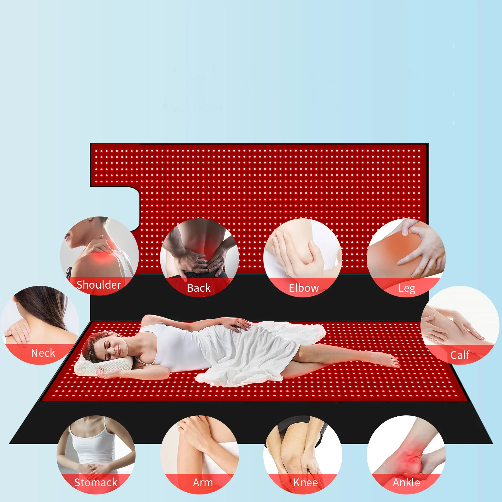 

ATV&UTVSunglor Red Light Therapy Mat Sleeping Bag 660nm 850nm 2520 LEDS Pulsing Mode for Full Body Coverage