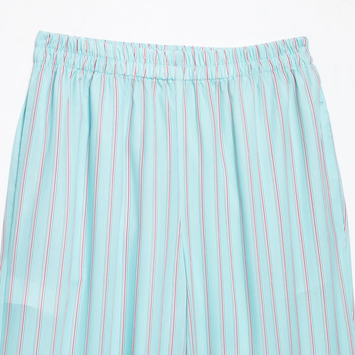 Casual Loose Striped Wave Lace Hem Wide Leg Pants Women's Fashion Personality 2026 New Autumn Clothing Matching Style