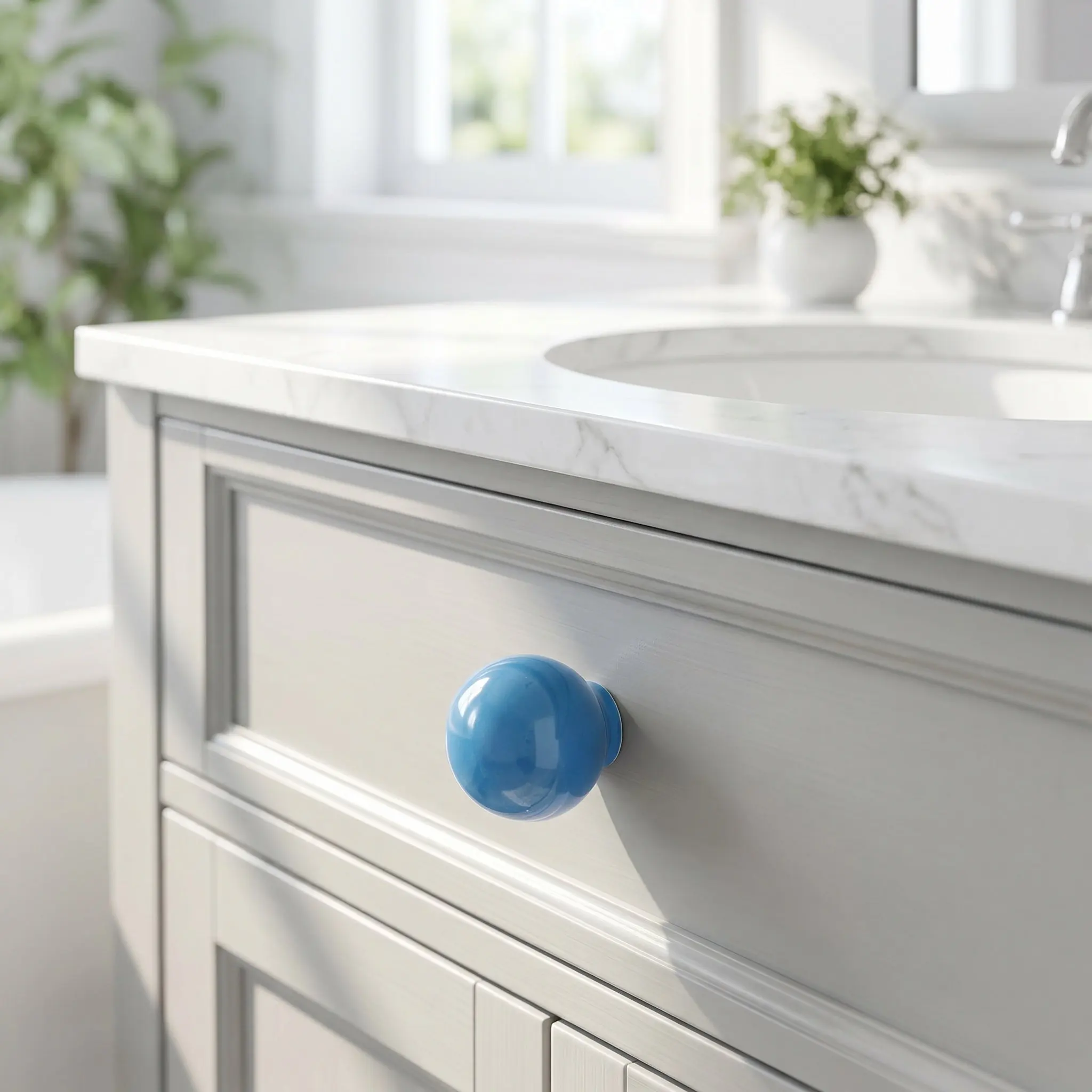 4Pcs Glossy Ceramic Round Ball Knobs Small Colorful Mini Pull Handles for Kids Room Wardrobe Cupboard Cabinet Drawer Pull Grips