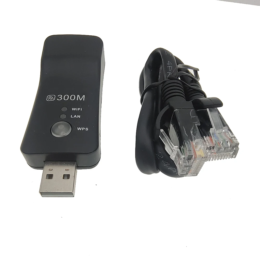 Wireless USB Universal 300Mbps Wifi  AP Adapter RJ-45 Port Ethernet Network Repeater Network Card for New Smart TV