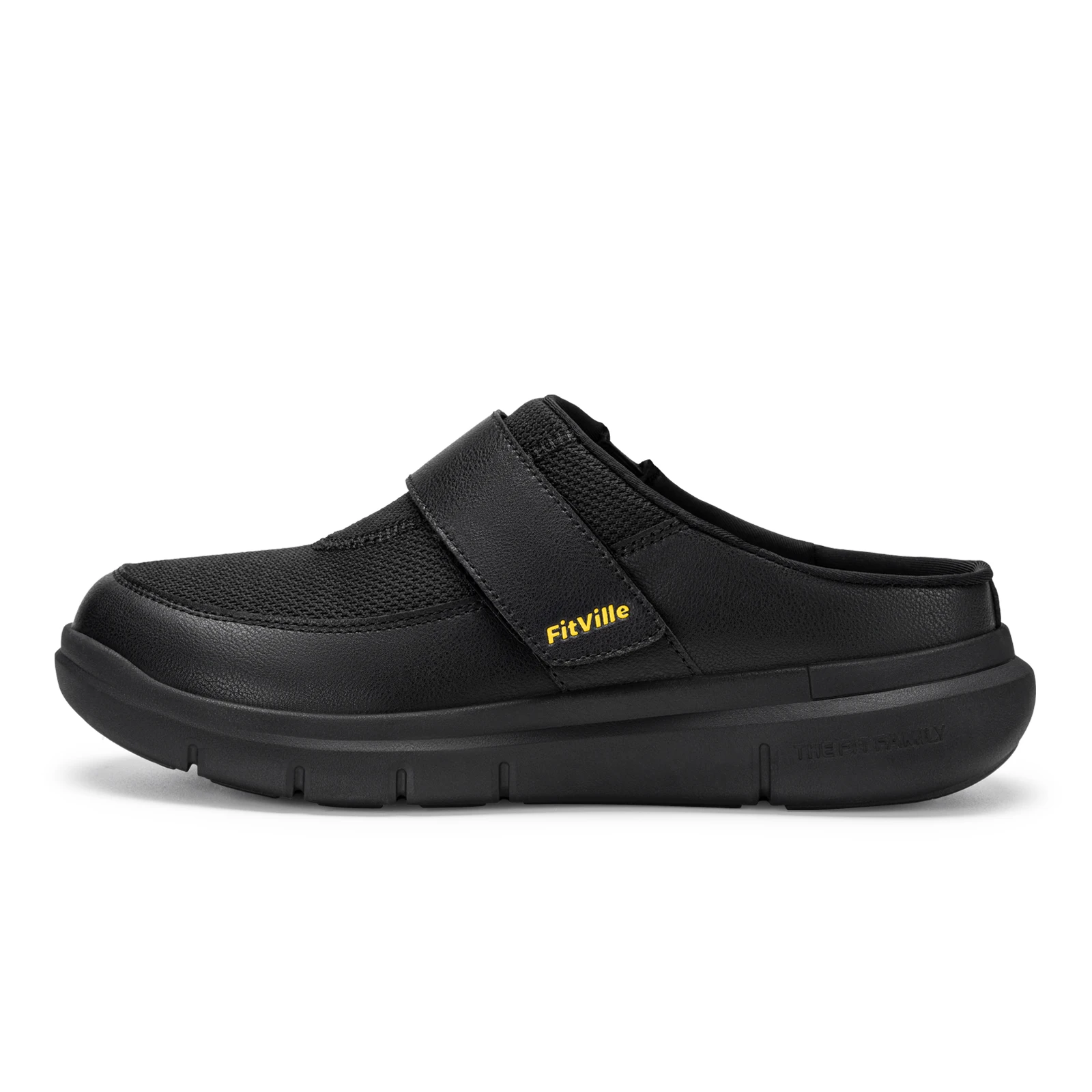 Fittington Wide Diabetic Slippers For Men Indoors Walking Diabetic Men's Shoes Slip-On Mules Clogs For Swollen Feet Adjustable