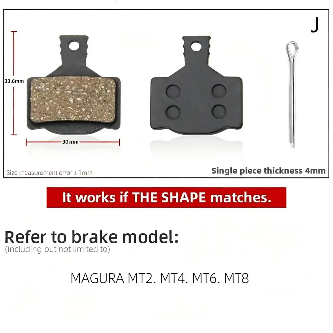 1 Paar hydraulische Scheibenbremsbeläge aus Kunstharz für Mountainbikes, geeignet für Shimano SRAM AVI Hayes Magura Parts – Detail 5