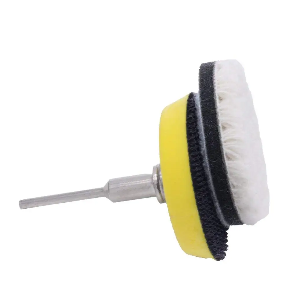 3 Pcs Wool Felt Sponge Polishing Pad 3 Inch Hook and Loop Buffing Wheel Fine Polishing for Polishing Orbital Polisher Buffer