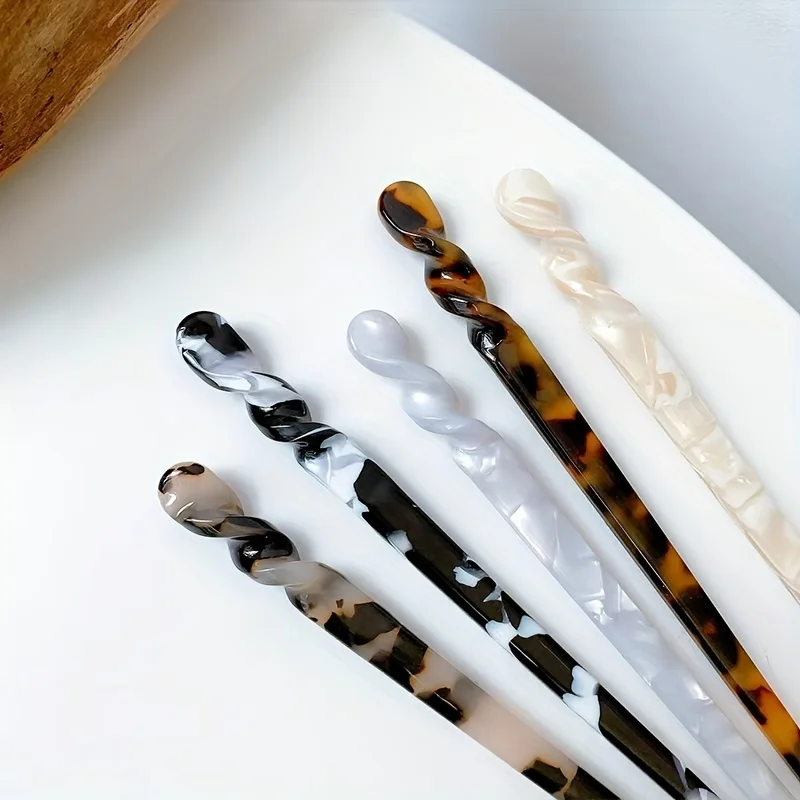 

Korean-style Simple and Versatile Tortoise Shell Ink Art Glass Flower Hairpin