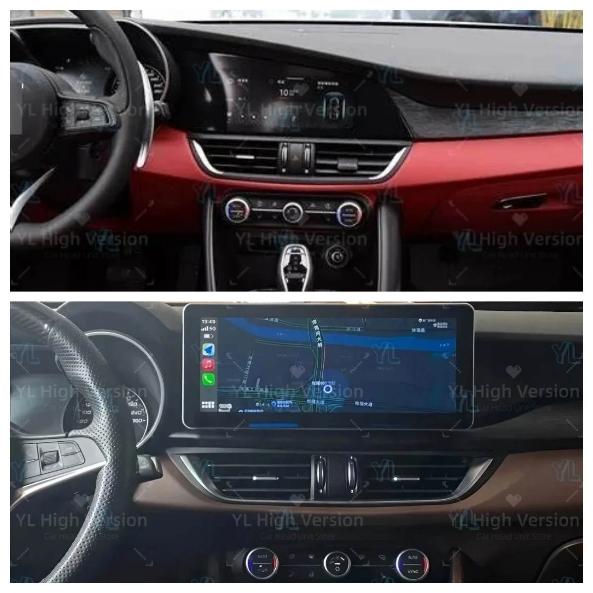 CY Android 14.0 For Alfa Romeo Giulia Stelvio 2016-2021 Car Radio Automobile Multimedia CarPlay Auto Bluetooth GPS Naviga Stereo