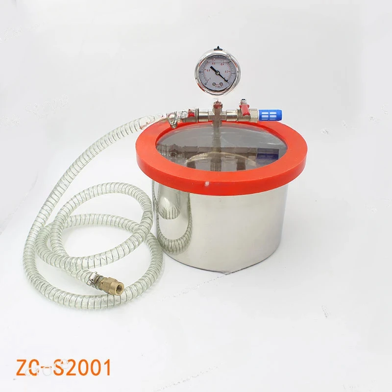 Stainless Steel 3L Degassing Chamber 20CM Diameter Epoxy Resin Vacuum DefoamingWith 12MM Thickness Acrylic Lid