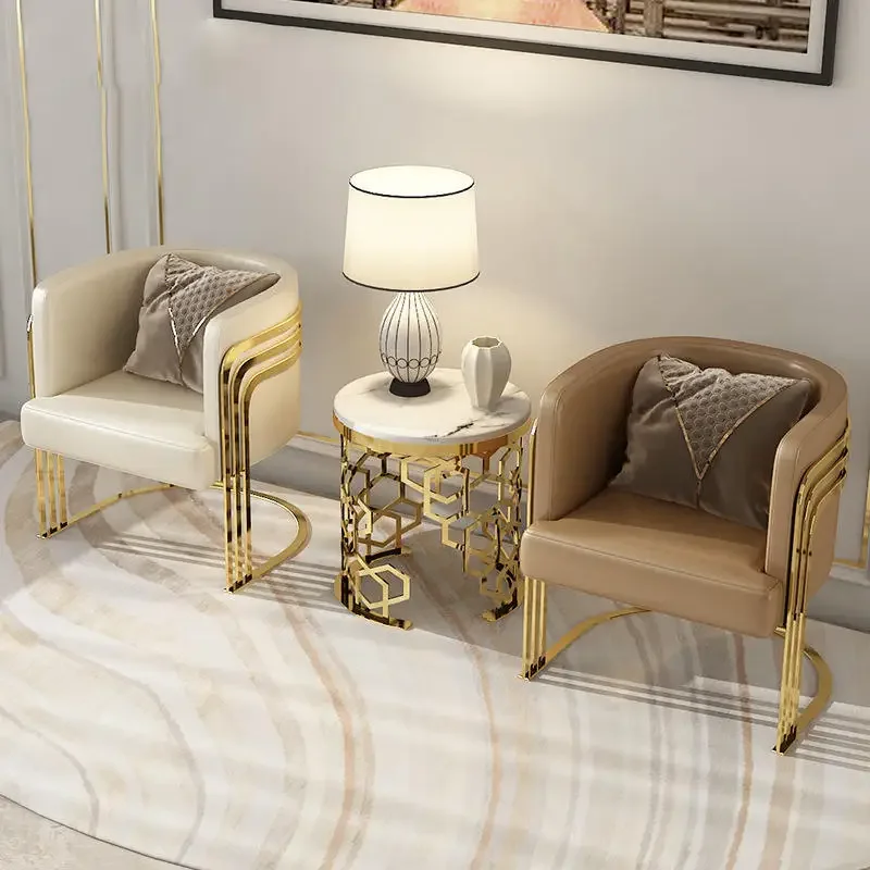 Poltrona de jantar em metal com design modernoVENDAS QUENTES