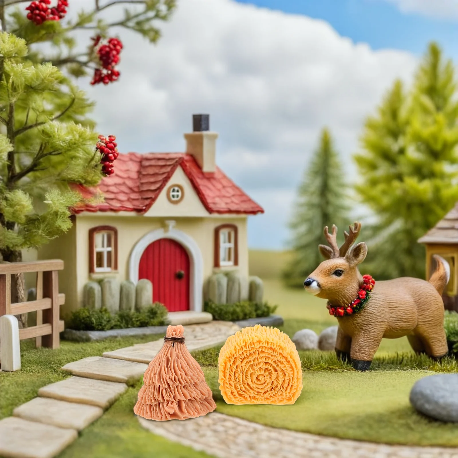 

40pcs Simulated Farm Hay Bales Mini Haystack Decorative Accessories for Crafts Ornament Sand Table Bottle Planter for DIY