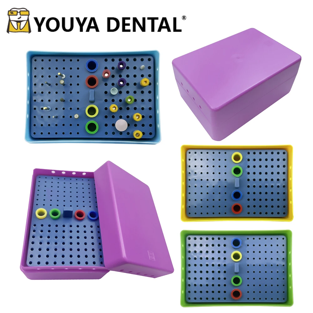 Dental 144 Holes Diamond Burs Sterilization Box for High-speed Dental Burs Disinfection Box Autoclave Sterilizer Endo Files Case