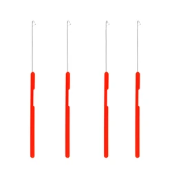 Micro Plastic Latch Crochet Hook Needle Red Color Handle For Braiding Hair Extension Weaving Dreadlocks Making Wig Sewing Tools