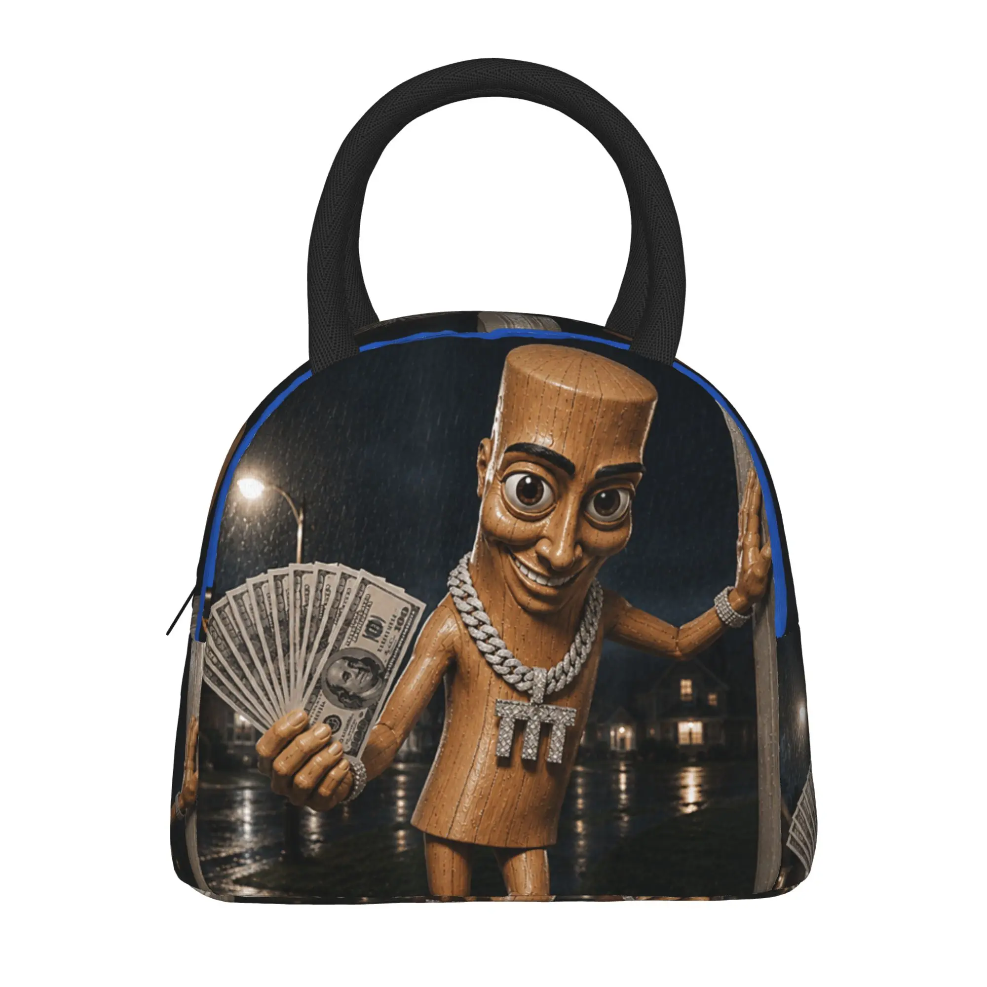 There is Motion at Your Front Tung Tung Tung Sahur Money Lunch Bag Kawaii Lunch Box School Portable Thermal Lunch Bags For Child
