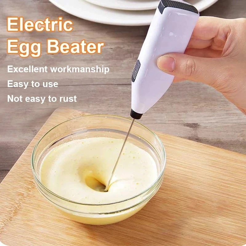 Electric Egg Beater Milk Frother Coffee Cream Whipping Mixer Cake Baked Handheld Mixing Tool Mini Portable Whisk Cooking Gadgets