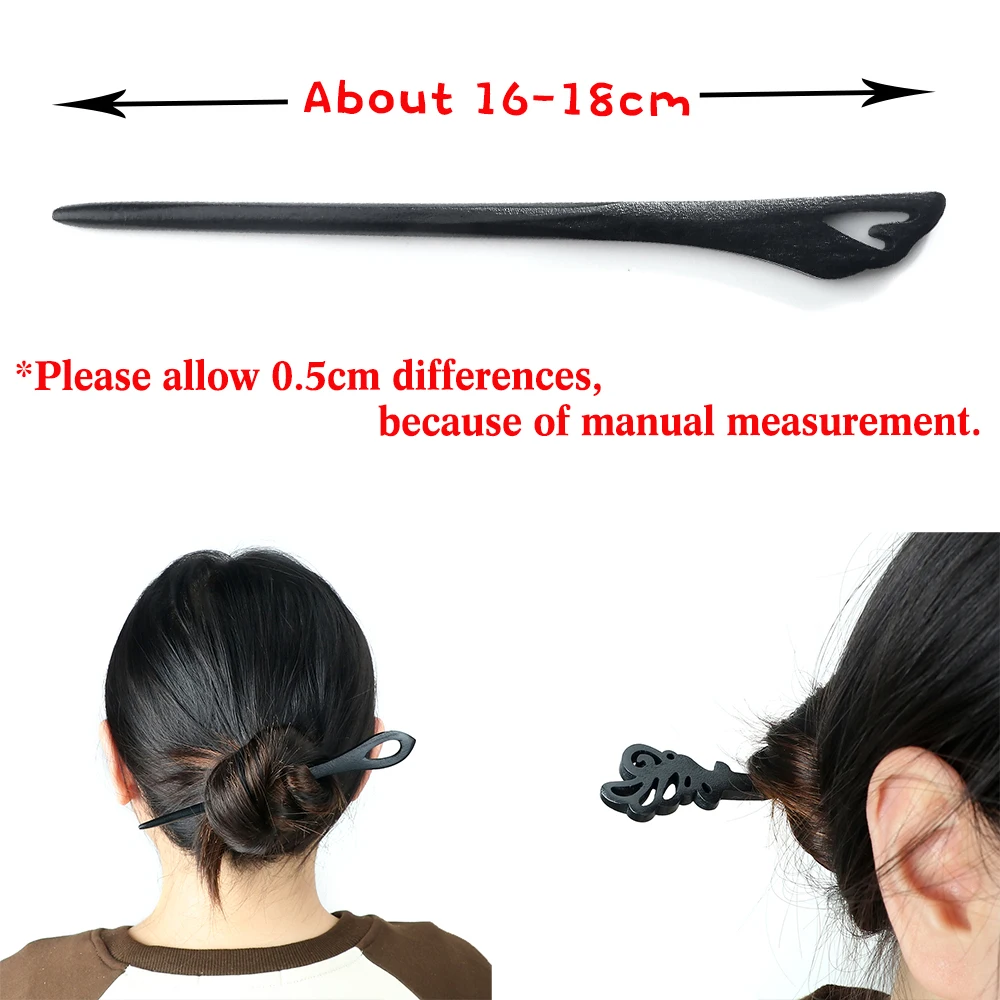 16Style Chinese Wooden Hair Stick Traditional Hanfu Party Handmade Carved Wood Hairpin Headwear Women Hair Chopstick Accessories
