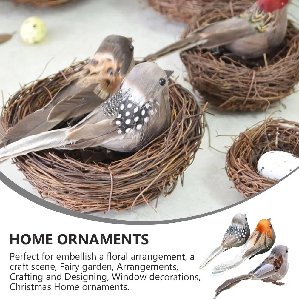 

Artificial Decorative Figurine Ornaments Beautiful Craft Realistic Colorful Home Garden Greening Bird Crafts Props