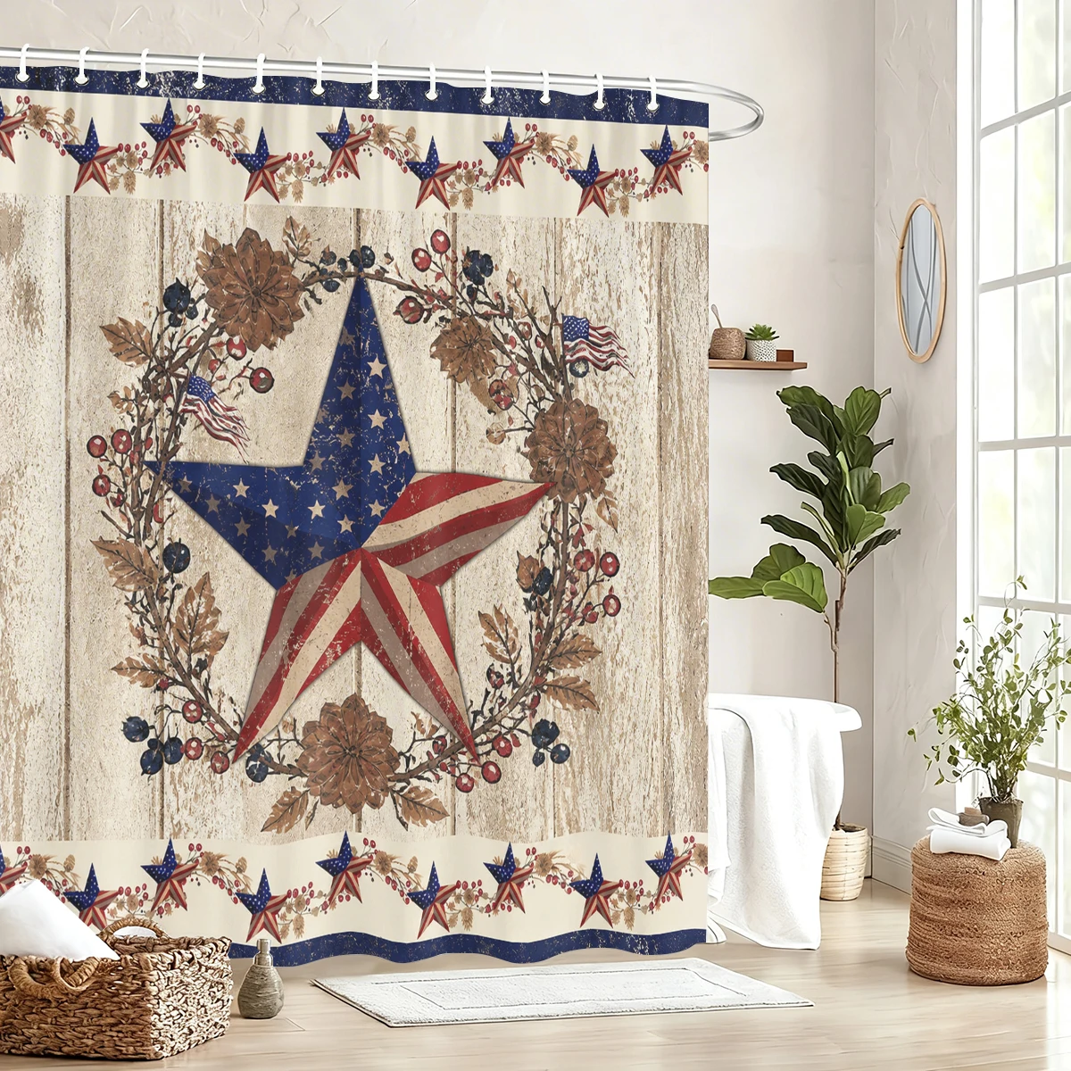 cortina-de-banheiro-de-poliester-com-tema-vintage-decoracao-artistica-para-banheiro-com-estampas-de-grou-tigre-e-estrelas