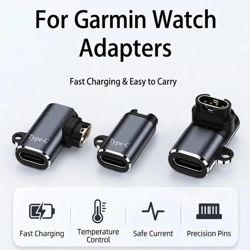 Type C Watch Charger Adapter For Garmin Fenix 90 Degree Fast Charging Converter Portable Smartwatch Accessories