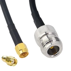1Pcs RG58 N Female Plug to SMA Male Plug Antenna Connector RF Coaxial Jumper Pigtail Cable For Radio Antenna WIFI router
