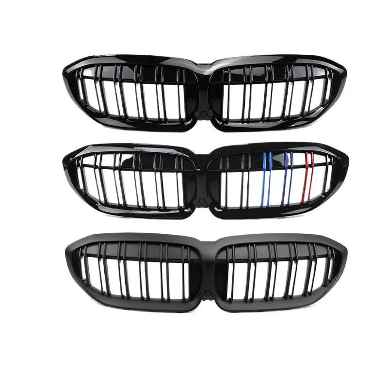 

Suitable for 2020-2022 BMW 3 Series G20G28 modified double-line bright black middle net three-color carbon pattern front grille